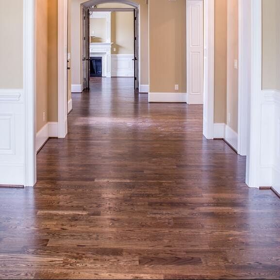 Shiny newly polished wood floor